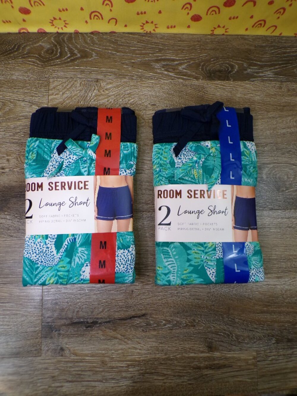 Room Service NWT Women's Lounge Short, 2-pack Naval Blue Choice Med or L